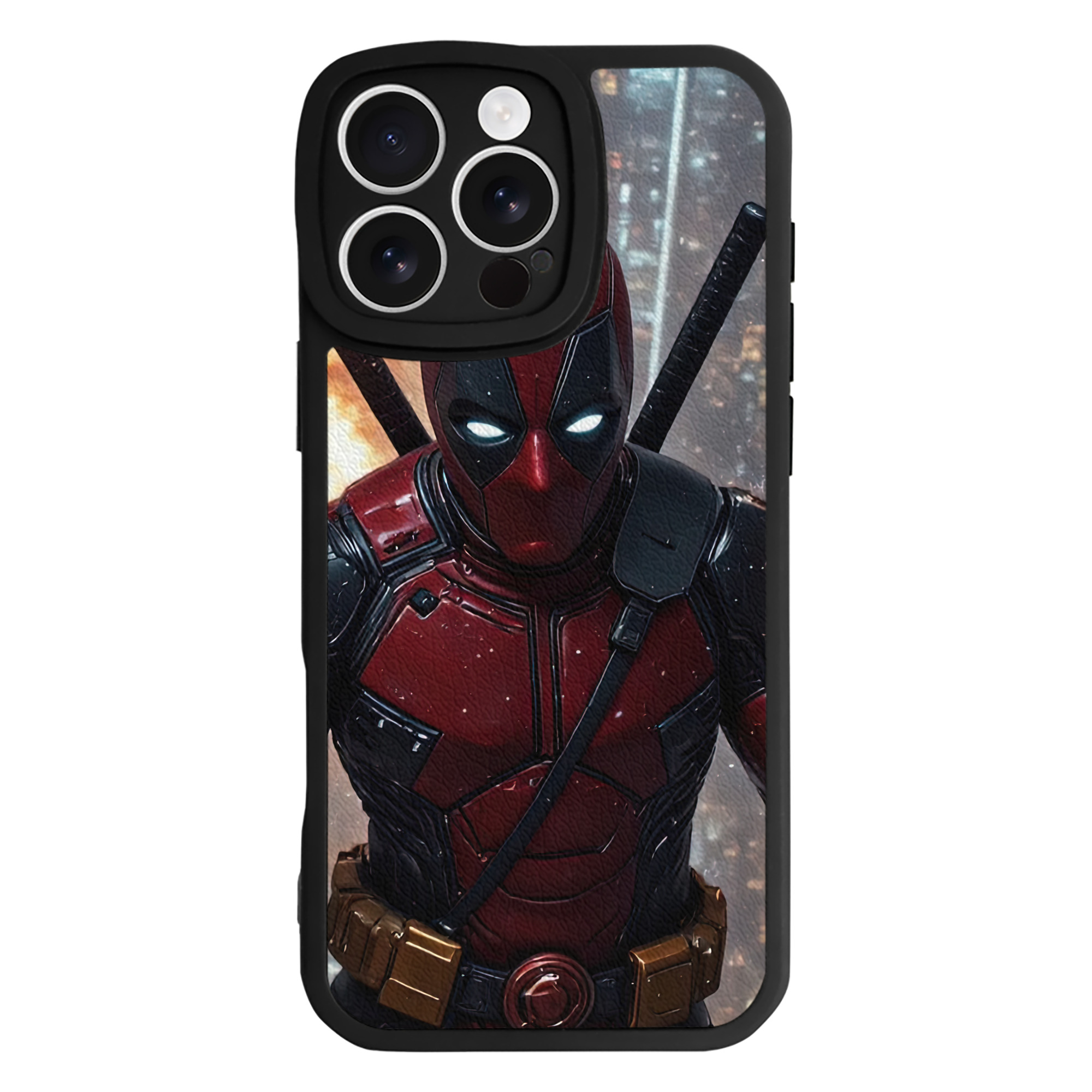 （画像用） Deadpool デッドプール 【iPhone 16シリーズ対応】シリコンスマホケース（レザー調） 材質：シリコン